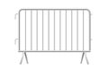 Grey metallic fence. Urban portable metal barrier isolated on white background Royalty Free Stock Photo