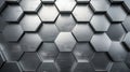 Grey metallic hexagon background. Generative AI Royalty Free Stock Photo