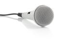 Grey metallic microphone with cable