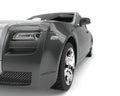 Grey metallic modern luxury business car - headlight closeup shot Royalty Free Stock Photo