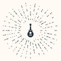 Grey Mexican guitar icon isolated on beige background. Acoustic guitar. String musical instrument. Abstract circle