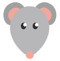 Grey mice head, icon