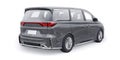 Grey Minivan family city car. Premium Business Car. 3D illustration Royalty Free Stock Photo