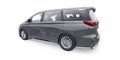 Grey Minivan family city car. Premium Business Car. 3D illustration Royalty Free Stock Photo