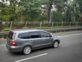 Grey minivan