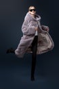 Grey mink coat Royalty Free Stock Photo