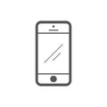 Grey Mobile phone outline flat style icon. Smartphone style icon vector eps10. mobile phone vector sign for web design.