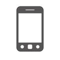 Grey mobile phone smartphone tree button and with white empty screen vector eps10. Mobile phone icon.