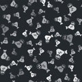 Grey Money bag icon isolated seamless pattern on black background. Dollar or USD symbol. Cash Banking currency sign Royalty Free Stock Photo