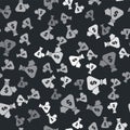 Grey Money bag icon isolated seamless pattern on black background. Dollar or USD symbol. Cash Banking currency sign Royalty Free Stock Photo