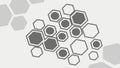 Grey Monochrome Hexagon Honeycomb Pattern Design, vector design Generative AI Royalty Free Stock Photo
