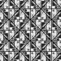 Grey monochromic abstract geometric pattern with math symbols and shapes Royalty Free Stock Photo