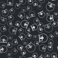 Grey Montreal Biosphere icon isolated seamless pattern on black background. Vector Royalty Free Stock Photo