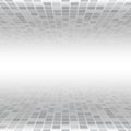 Grey Mosaic Tile Square Background. Perspective. Royalty Free Stock Photo