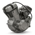 Grey Motorcycle Engine on White Background Royalty Free Stock Photo