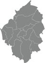 Grey municipalities map of CHARLEROI, BELGIUM