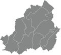 Grey municipalities map of LA LOUVIÃRE, BELGIUM