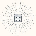 Grey Music playlist icon isolated on beige background. Abstract circle random dots. Vector