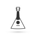 Grey Musical instrument balalaika icon isolated on white background. Vector