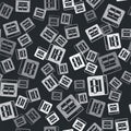 Grey MySQL code icon isolated seamless pattern on black background. HTML Code symbol for your web site design. Vector Royalty Free Stock Photo