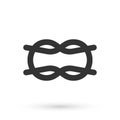 Grey Nautical rope knots icon isolated on white background. Rope tied in a knot. Vector Royalty Free Stock Photo