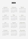 Grey Neutral Elegance Modern 2024 Calendar