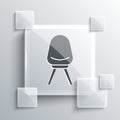 Grey Office chair icon isolated on grey background. Square glass panels. Vector Illustration Royalty Free Stock Photo