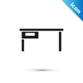Grey Office desk icon isolated on white background. Vector Royalty Free Stock Photo