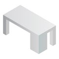Grey office table icon, isometric style Royalty Free Stock Photo