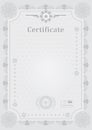 Grey official certificate.Guilloche grey border. Royalty Free Stock Photo