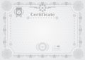 Grey official certificate.Guilloche grey border. Royalty Free Stock Photo
