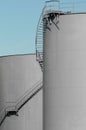 Grey oil tanks Royalty Free Stock Photo