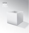 Grey open box with realistic shadows