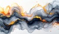 Grey and orange ink splash with gold glitter abstract Royalty Free Stock Photo