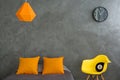 Grey and orange room