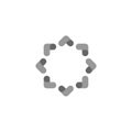 Grey Ornamental Abstract Flower Logo Template Illustration Design. Vector EPS 10 Royalty Free Stock Photo