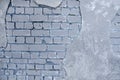 Grey Painted cracked brick wall texture Background. Royalty Free Stock Photo