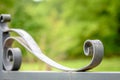 Grey painted forged metal gate. closeup Royalty Free Stock Photo