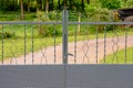 Grey painted forged metal gate. Royalty Free Stock Photo