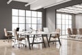Grey panoramic open space office corner Royalty Free Stock Photo
