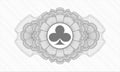 Grey passport rosette. Vector Illustration. Detailed with poker clover icon inside EPS10