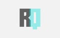 grey pastel blue alphabet letter combination RQ R Q for logo icon design