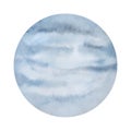 Misty planet watercolor illustration. Royalty Free Stock Photo