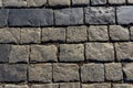 Grey paving stone texture on Red Square in Moscow, pedestrian walkway. Top view. Cement brick squared stone floor Royalty Free Stock Photo