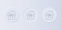 Grey Pet house icon isolated on grey background. Set icons in square buttons. Vector Royalty Free Stock Photo