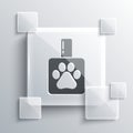 Grey Pet shampoo icon isolated on grey background. Pets care sign. Dog cleaning symbol. Square glass panels. Vector Royalty Free Stock Photo