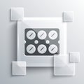 Grey Pills in blister pack icon isolated on grey background. Medical drug package for tablet, vitamin, antibiotic