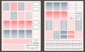 Grey and pink printable stickers for planner Royalty Free Stock Photo