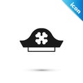 Grey Pirate hat icon isolated on white background. Vector