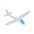 Grey plane icon, isometric 3d style